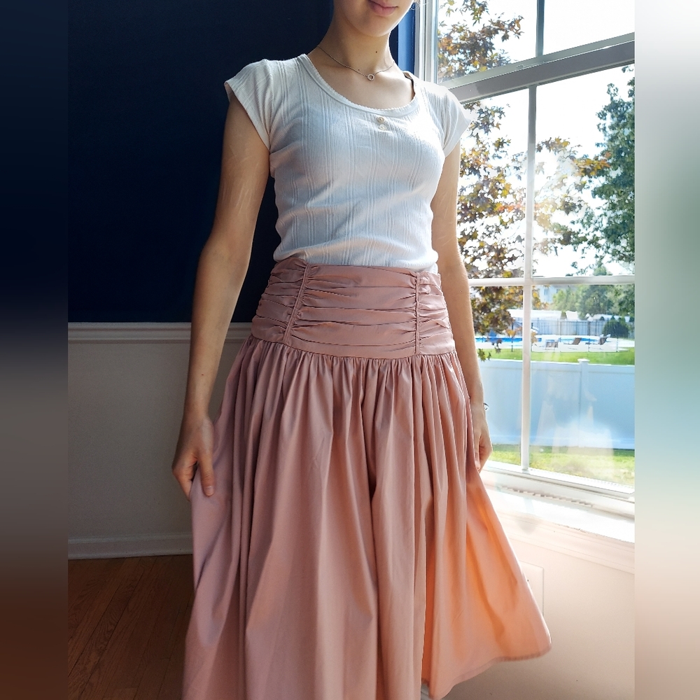 Womens elegant pastel pink skirt